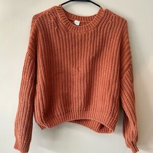 Rust Cozy Ribbed Knit Sweater